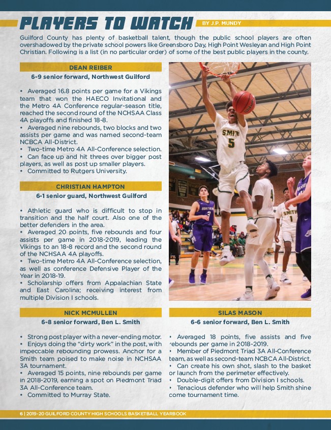 2019 Guilford County High Schools Basketball Yearbook - Page 8 2019 Guilford County High Schools Basketball Yearbook - Page 8